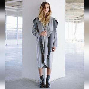 Søsken Studios Gray Brandy Brushed Knit Coat/Duster, Size L